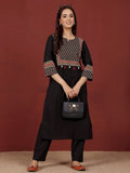Varanga Women Jaipuri Ethnic Printed Yoke Straight Kurta