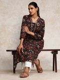 Varanga Women Ethnic Jaipuri Printed V Neck A-Line Kurta