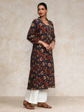 Varanga Women Ethnic Jaipuri Printed V Neck A-Line Kurta