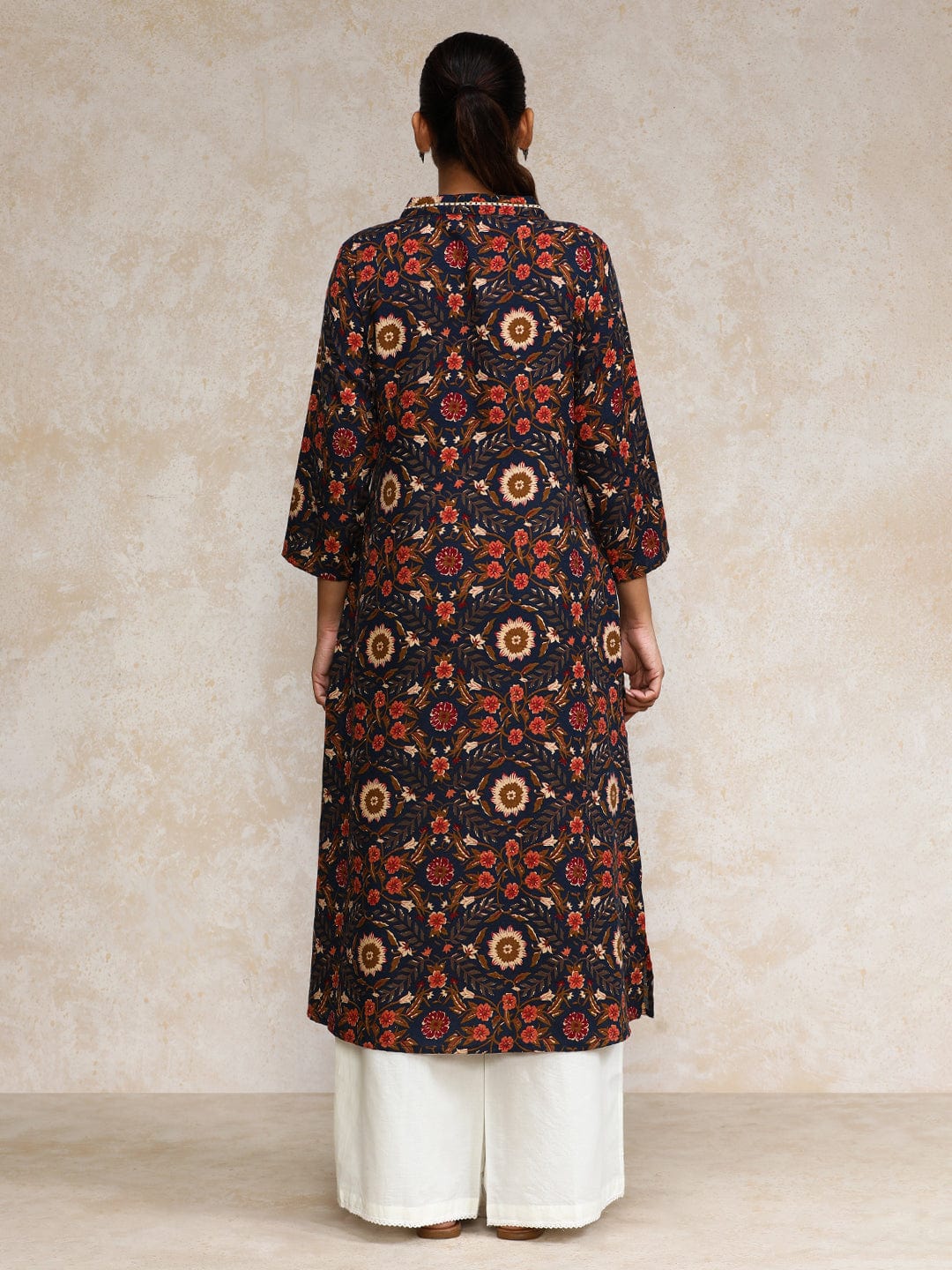 Varanga Women Ethnic Jaipuri Printed V Neck A-Line Kurta
