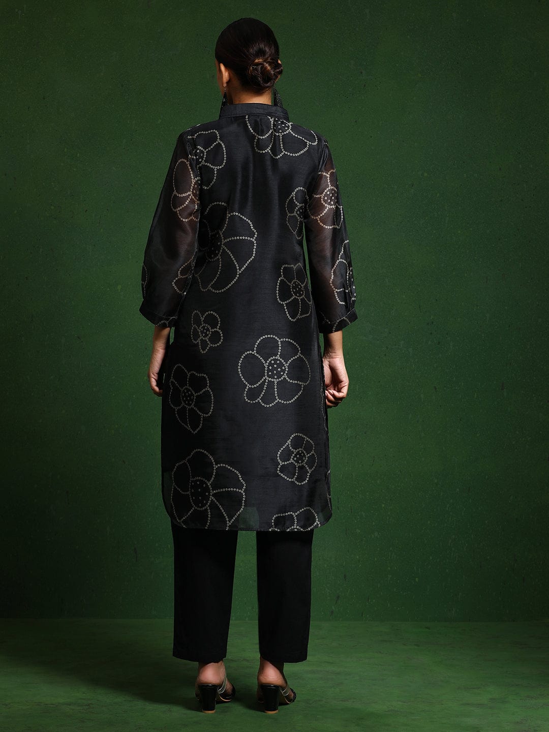 Varanga Women Premium Bandhani Floral Printed Shirt Kurta