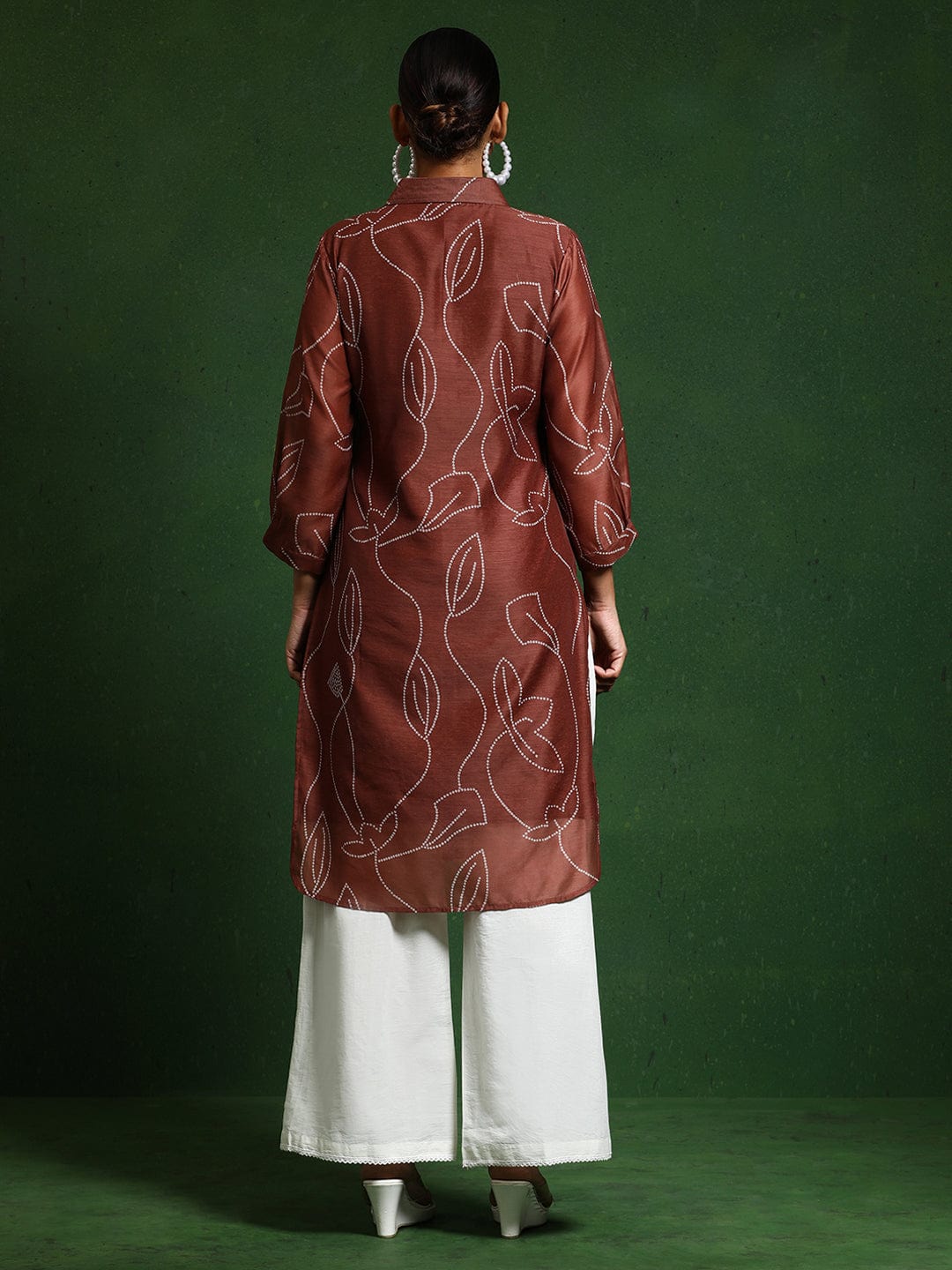 Varanga Women Premium Bandhani Floral Printed Shirt Kurta