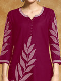 Varanga Women Thread Embroidered Floral Motif Kurta