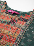 Varanga Women Green Pure Muslin Sequins And Beads Embellished Kaftan Kurta Apired With Dhoti Pants