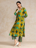 Ikat Printed Boho Look With Tassel Kurta & Chevron Trouser