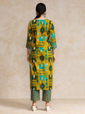 Ikat Printed Boho Look With Tassel Kurta & Chevron Trouser