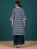 Varanga Women Ethnic Floral Printed With Zari & Sequin Detail Kurta With Trouser