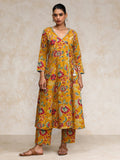 Varanga Women Ethnic Jaipuri Floral Printed Angrakha Anarkali Kurta With Trouser