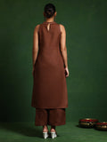 Varanga Women Round Neck Sleeveless Kurta with Trouser