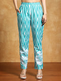Varanga Women-Floral & Stripper Printed Flared Kurta With Trouser