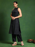 Varanga Women brown Halter Neck Straight Kurta with trouser