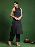 Varanga Women brown Halter Neck Straight Kurta with trouser