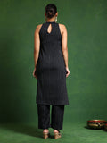 Varanga Women brown Halter Neck Straight Kurta with trouser