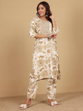 Varanga Women Round Neck Bold Print Co Ord Set