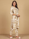Varanga Women Round Neck Bold Print Co Ord Set
