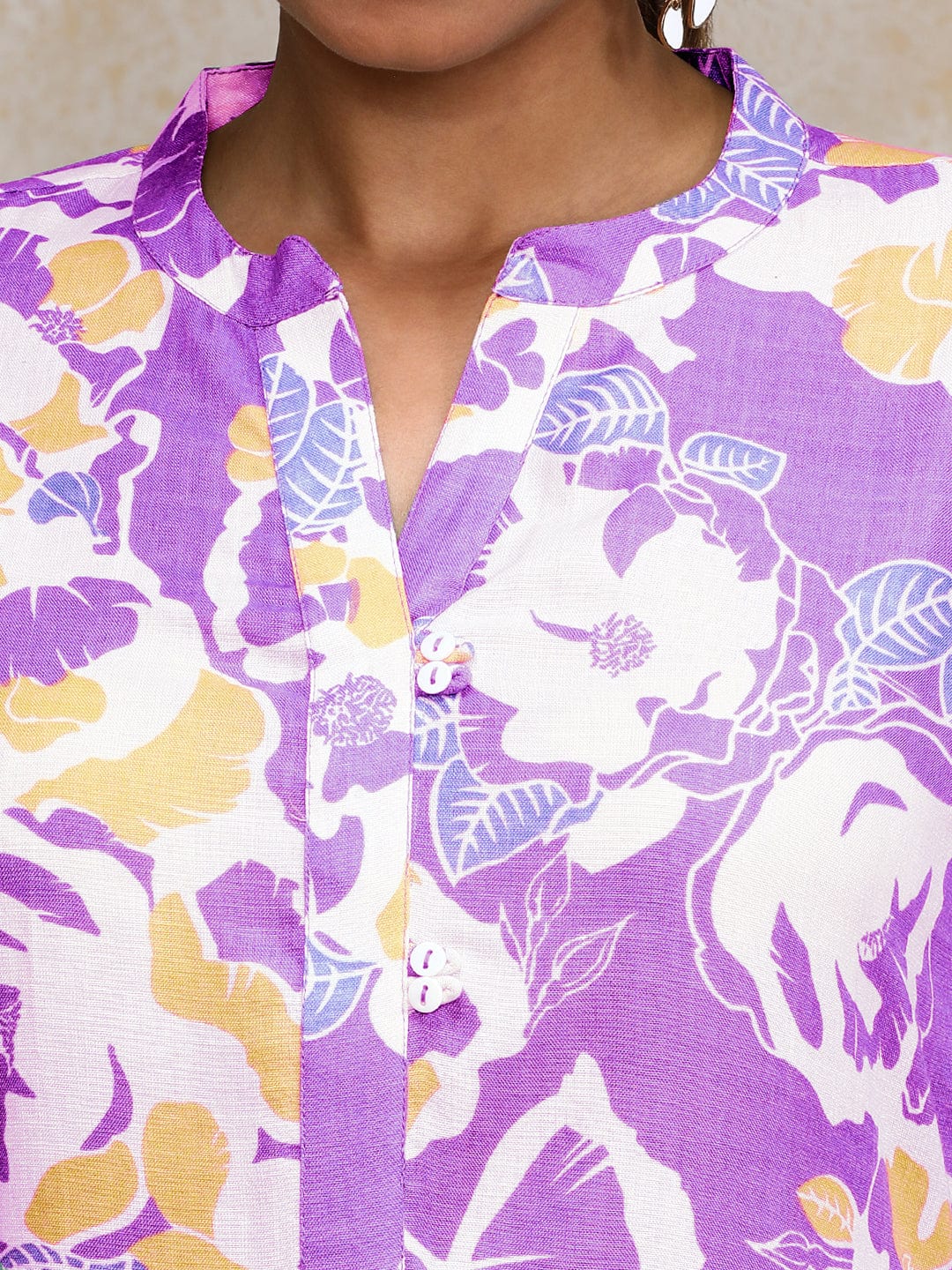 Varanga Women Abstract Printed Apple Hem Kurta with Trouser Coord Set