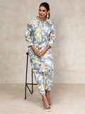 Varanga Women Abstract Printed Apple Hem Kurta with Trouser Coord Set