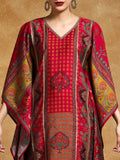 Gota Detailed Ethnic Floral Printed Kaftan & Trouser