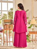 Floral Motif Thread Embroidered Flared Kurta With Palazzo