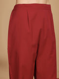Varanga Women Printed Kurta With Thread Details On Neck Paired With Solid Trousers