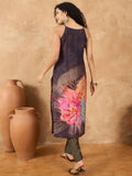 Varanga Women Spaghetti Strap Straight Floral Kurta With Trousers