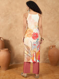 Varanga Women Spaghetti Strap Straight Floral Kurta With Trousers