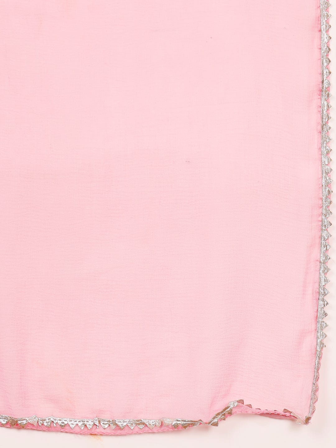 Varanga Women Plus Size Pink Floral Printed Gotta Patti Pure Cotton Kurta with Trousers & Dupatta