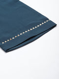 Varanga Blue Embroidered Kurta Paired With Tonal Bottom And Plain Dupatta
