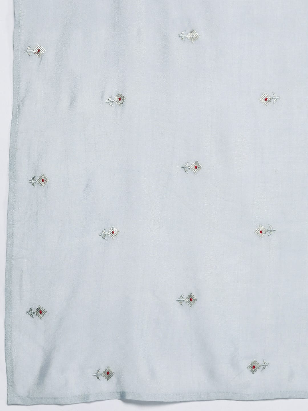 Varanga Women Blue Printed Kurta Paired With Contrast Bottom And Embroidered Dupatta