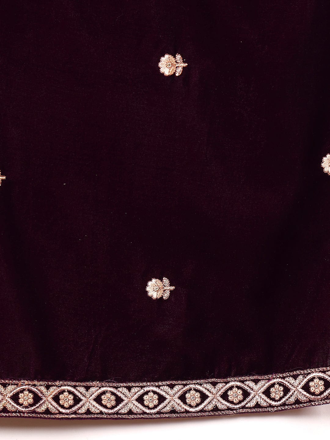 Varanga Women Purple Zari Embroidered Kurta Paired With Tonal Bottom And Tonal Dupatta