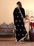 Varanga Floral Embroidered Zari Velvet Kurta with Trousers & Dupatta