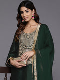 Varanga Women Green Heavy Zari Embroidered Kurta With Bottom And Dupatta