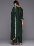 Varanga Women Green Heavy Zari Embroidered Kurta With Bottom And Dupatta