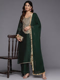 Varanga Women Green Heavy Zari Embroidered Kurta With Bottom And Dupatta