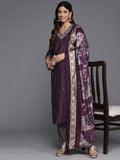 Varanga Women Zari And Beads Embroidered Kurta With Bottom And Dupatta