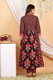 Varanga Women Floral Printed Embellished Panelled Anarkali Kurta Paired With Printed Bottom And Dupatta