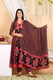 Varanga Women Floral Printed Embellished Panelled Anarkali Kurta Paired With Printed Bottom And Dupatta