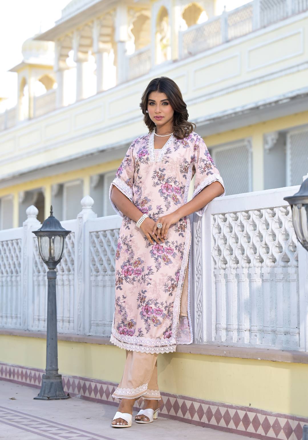 Varanga Women Floral Printed Straight Kurta Paired With Bottom And Dupatta