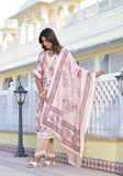 Varanga Women Floral Printed Straight Kurta Paired With Bottom And Dupatta