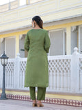 Varanga Women V Neck Gotta Patti Embroidered Kurta Paired With Tonal Bottom And Dupatta