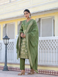 Varanga Women V Neck Gotta Patti Embroidered Kurta Paired With Tonal Bottom And Dupatta