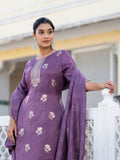 Varanga Women Round Neck Woven Design Kurta Paired With Bottom And Dupatta