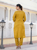 Varanga Women Round Neck Woven Design Kurta Paired With Bottom And Dupatta