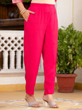 Varanga Women Round Neck Woven Design Kurta Paired With Bottom And Dupatta