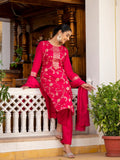 Varanga Women Round Neck Woven Design Kurta Paired With Bottom And Dupatta