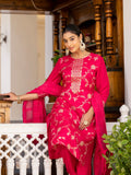 Varanga Women Round Neck Woven Design Kurta Paired With Bottom And Dupatta