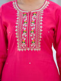 Varanga Women Round Neck Gotta Patti Embroidered Kurta Paired With Bottom And Printed Dupatta