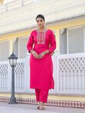 Varanga Women Round Neck Gotta Patti Embroidered Kurta Paired With Bottom And Printed Dupatta