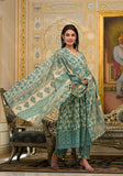 Varanga Women Floral Printed V-Neck Mirror Embellished Angrakha Anarkali Kurta Paired With Printed Bottom And Dupatta