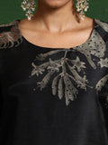 Varanga Women Round Neck Floral Printed Embroidered Kurta Paired With Solid Bottom And French Knot Embroidered Dupatta